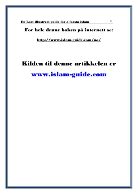 En kort illustrert guide for å forstå islam
