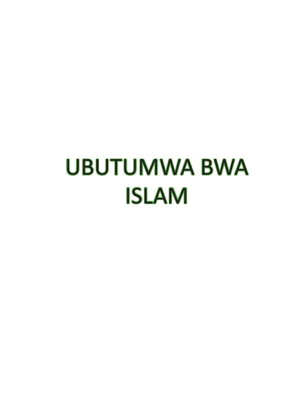 Ubutumwa bwa islam